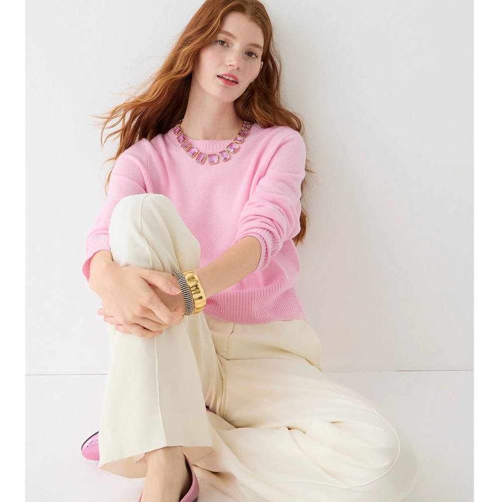 JCREW CROPPED CASHMERE SWEATER SZ MEDIUM NWT